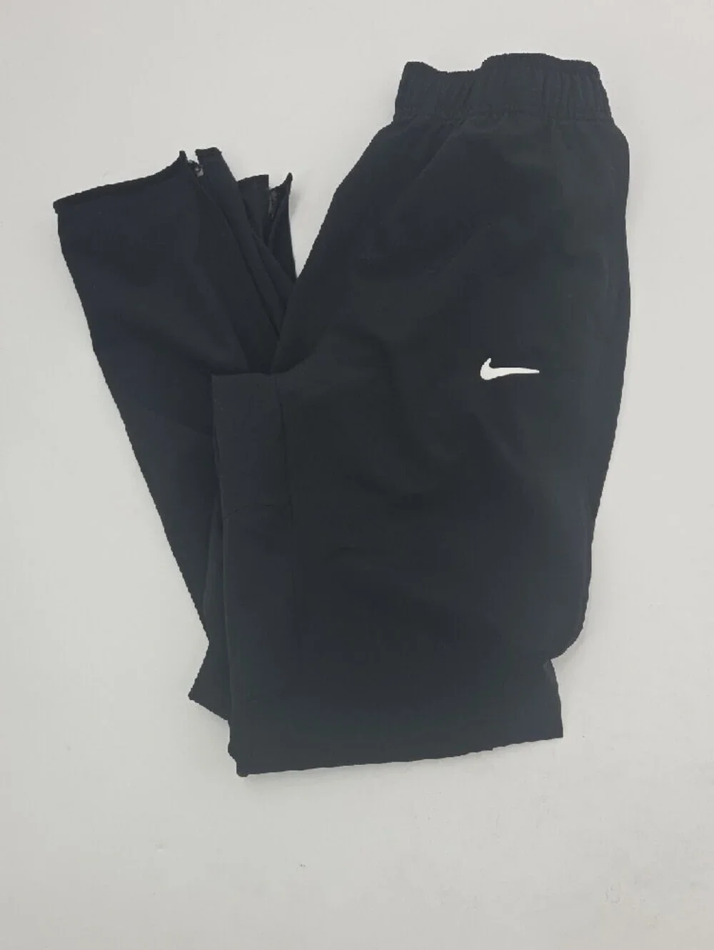 Nike Black Mens Lightweight Track Pants with White Swoosh